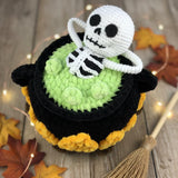 Skeleton in Cauldron Crochet Pattern | Halloween Amigurumi PDF