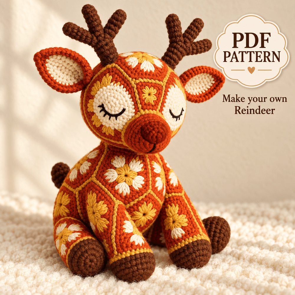 African Flower Reindeer Amigurumi Pattern