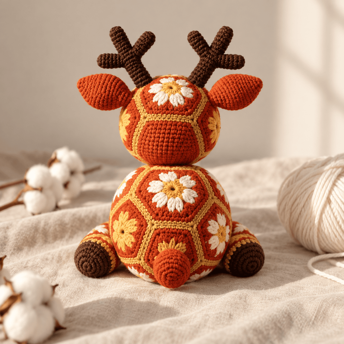 African Flower Reindeer Amigurumi Pattern