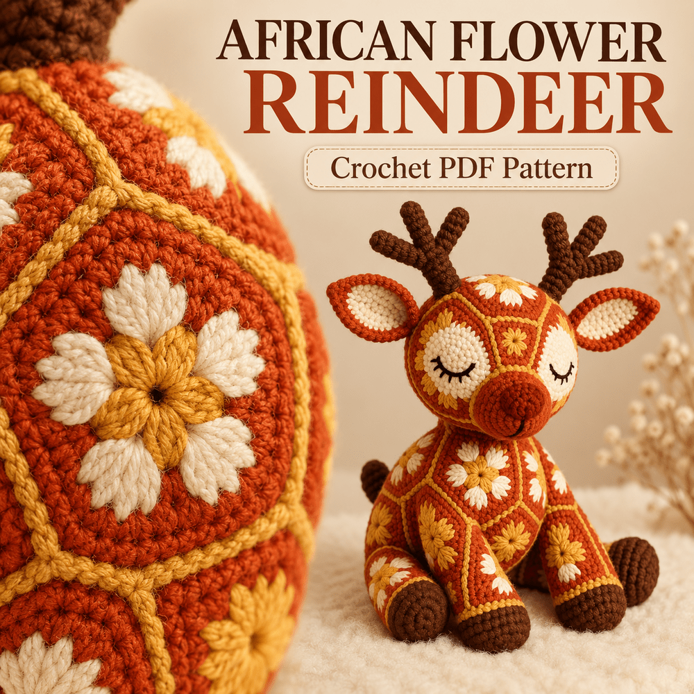 African Flower Reindeer Amigurumi Pattern